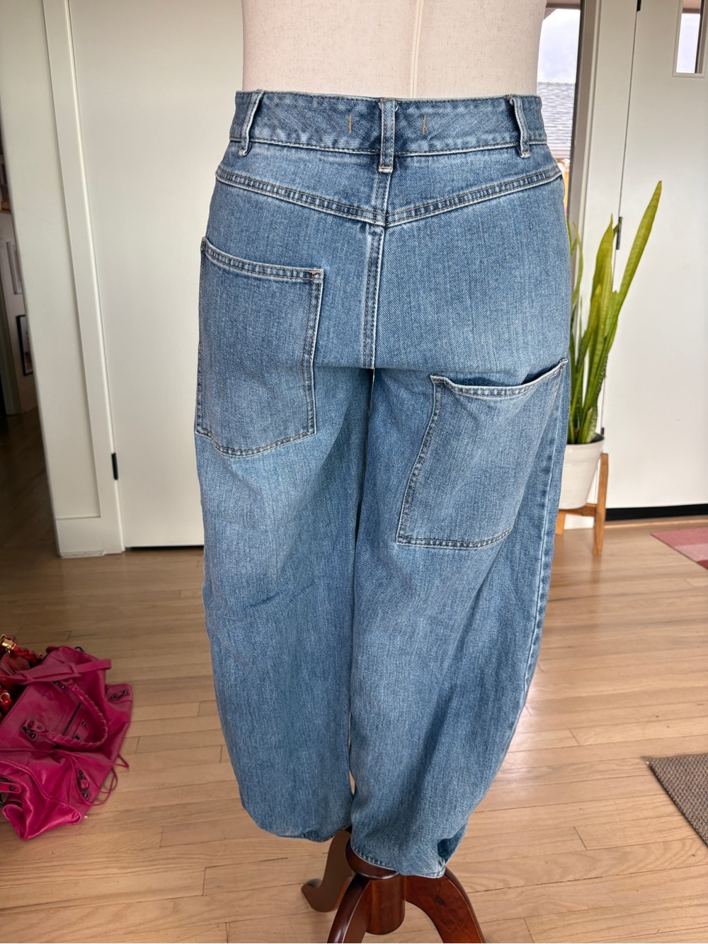 Tibi Medium Blue Asymmetric Pocket Jeans - Picture 3 of 8
